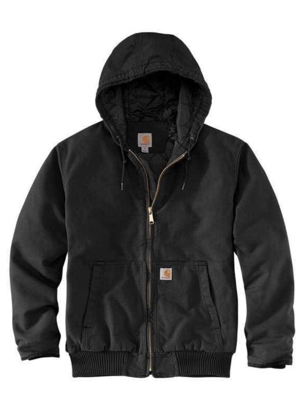 Carhartt Men's Black Hooded Work Jacket